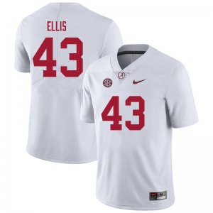 NCAA Men's Alabama Crimson Tide #43 Robert Ellis Stitched College 2021 Nike Authentic White Football Jersey QK17C47PI